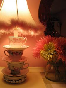teacup lamp pink